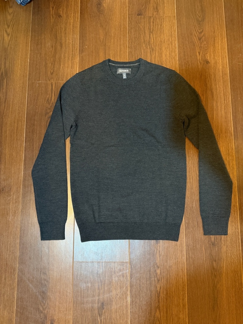 Bonobos Wool Charcoal Gray Crewneck Sweater